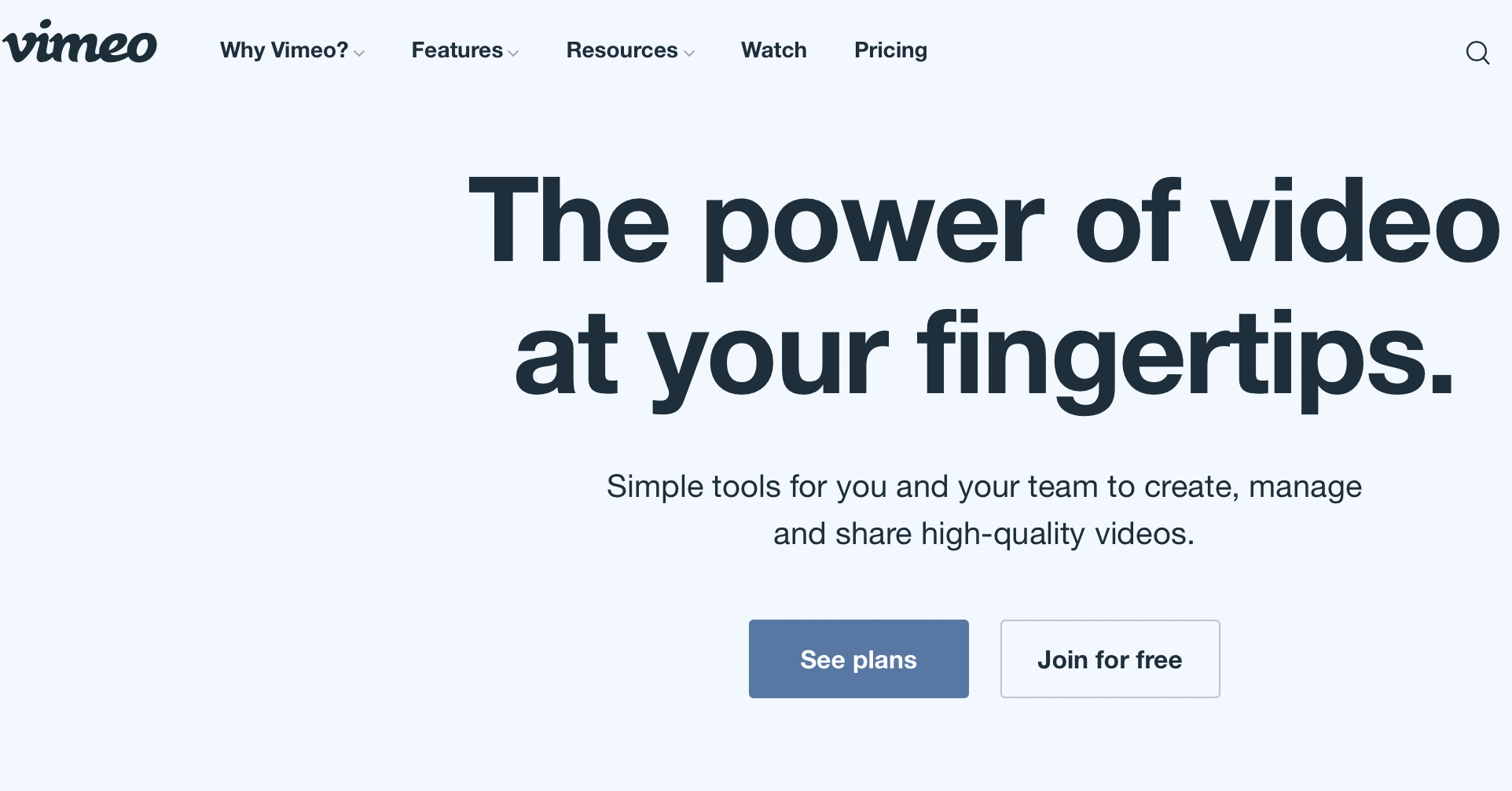 2021 Vimeo homepage